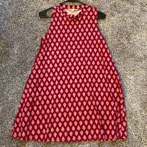Dark red/pink patterned t shirt dress